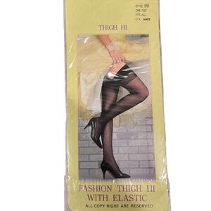 Vintage 90’s New In Packaging White Thigh High Sheer Stockings OS